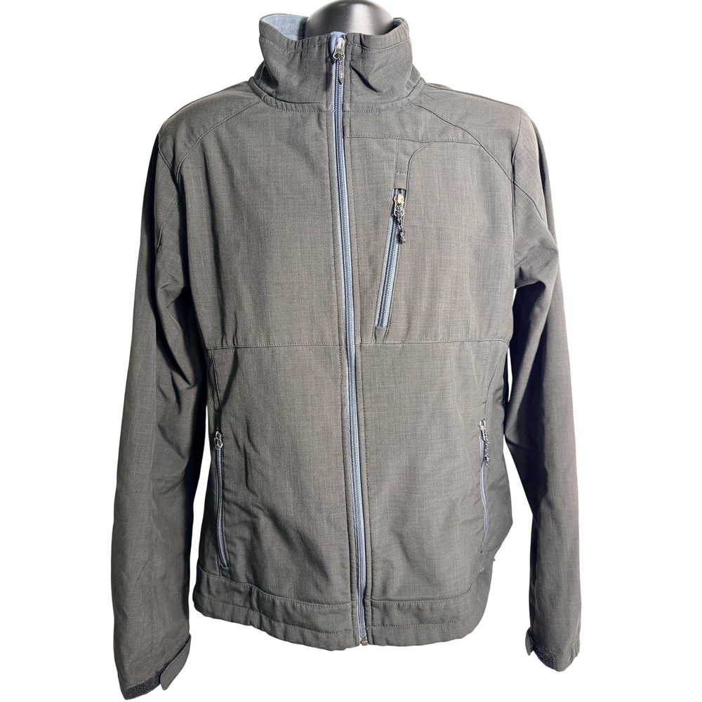Black Diamond Jacket Mens Large Gray Softshell Fleece Lined Full Zip‎ Outdoor